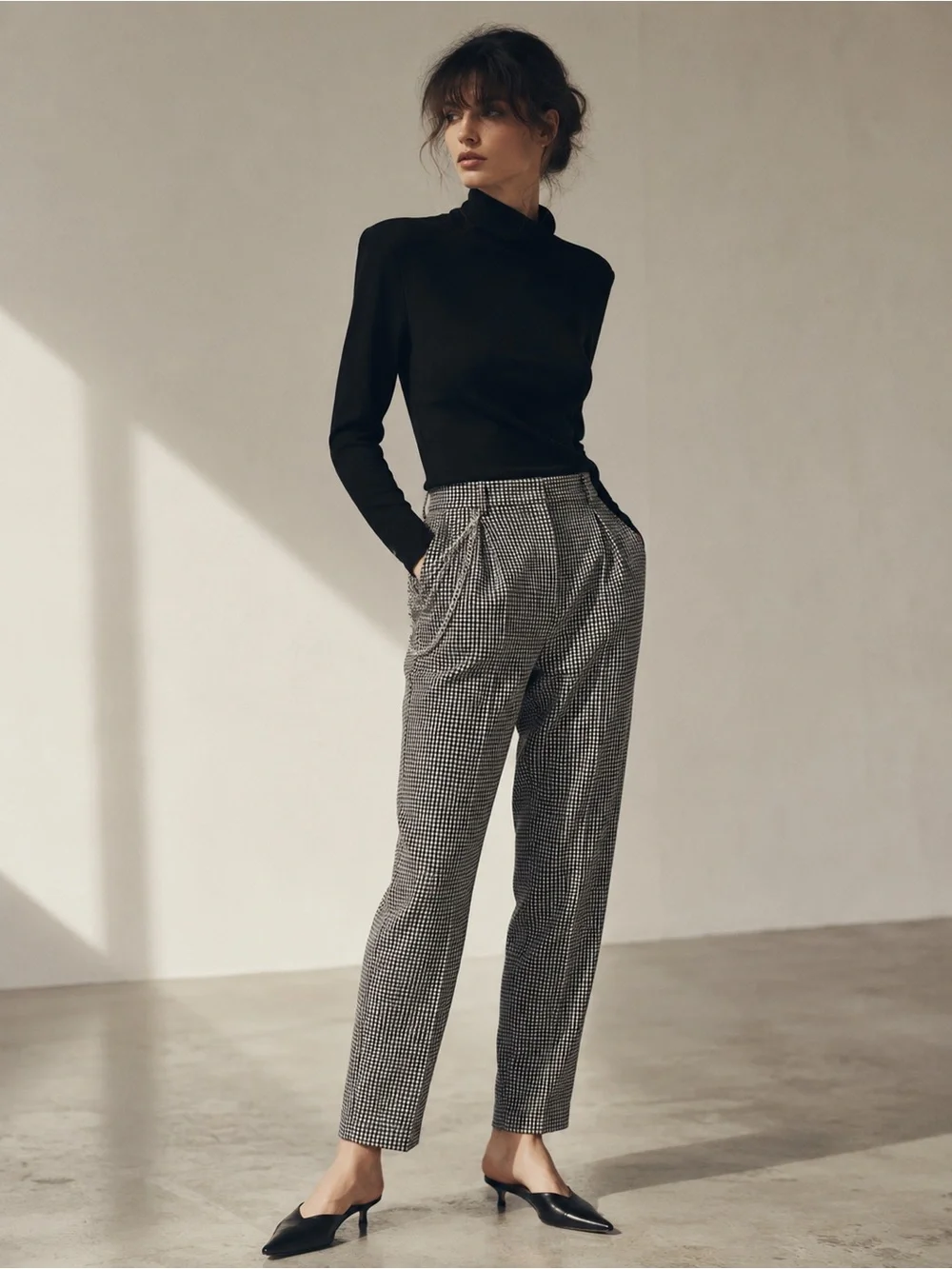 THE KOOPLES French Luxury Paris Houndstooth Chain Detail Trousers — NWT - Picture 1 of 16